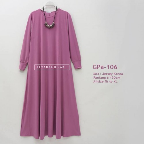 GPa-106 Gamis Polos Semi Klok